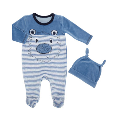 Puppy Velour Sleepsuit